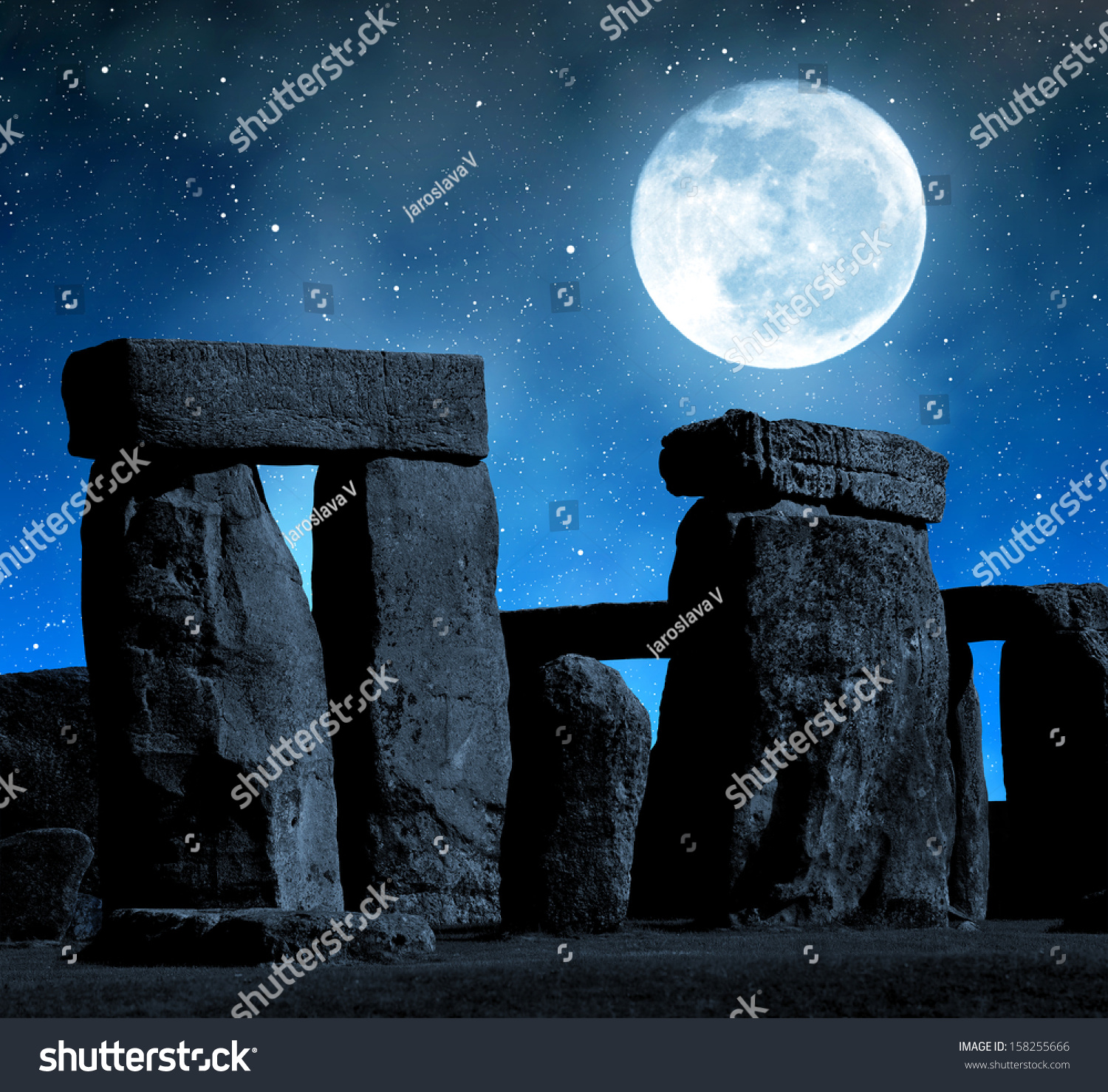 Historical monument Stonehenge in night England  UK 