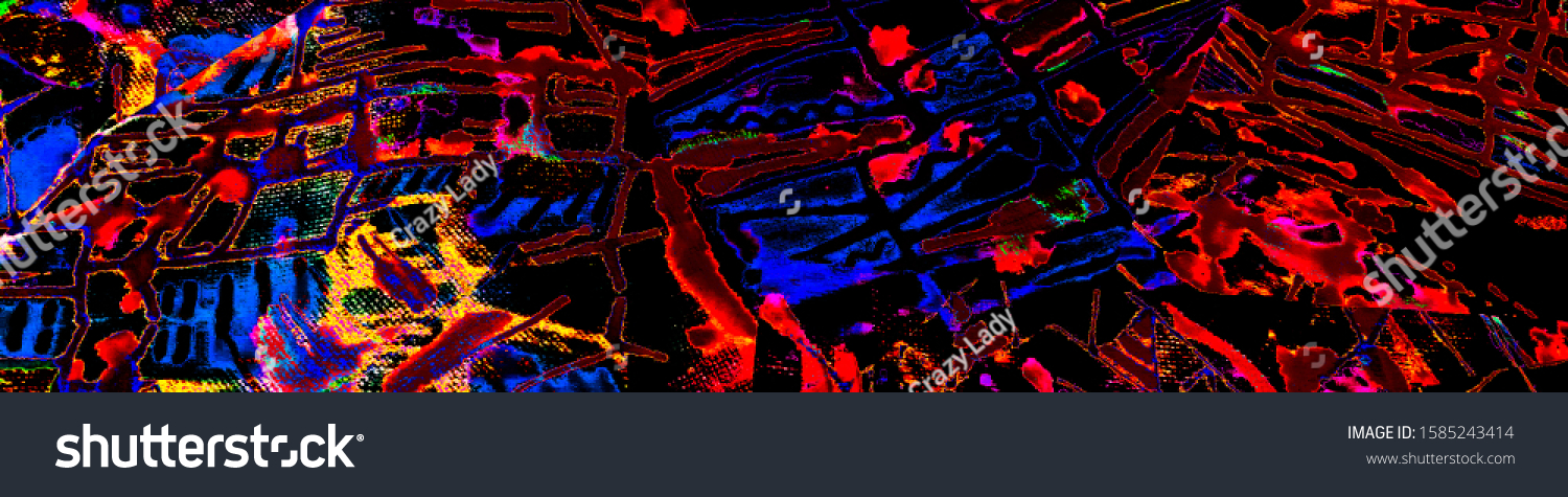 Cosmos Geometric Shirt. Red Lined. Geometry Print. Fluorescent Rhombus Pattern. Fire Grunge Abstract Painting. Triangle.