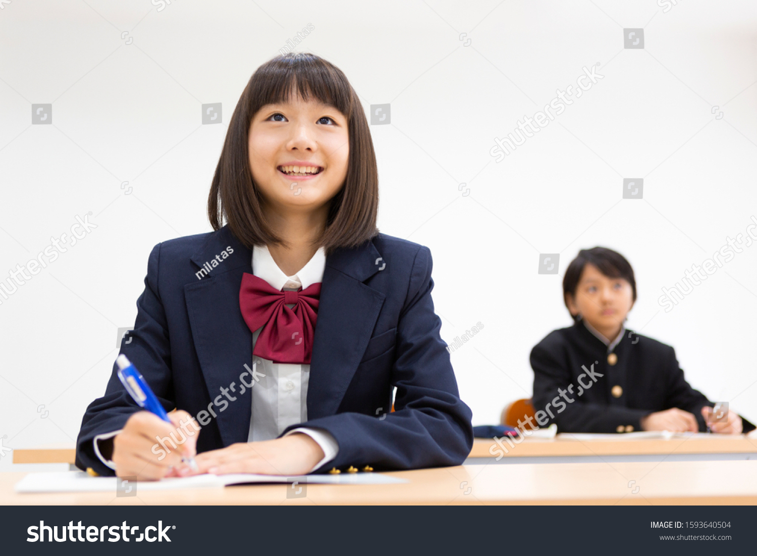 Junior high school students studying at a cram school