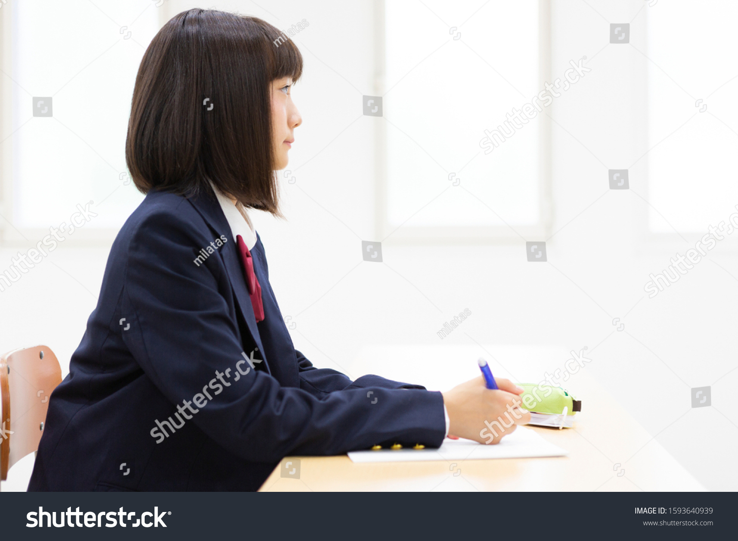 Junior high school students studying at a cram school