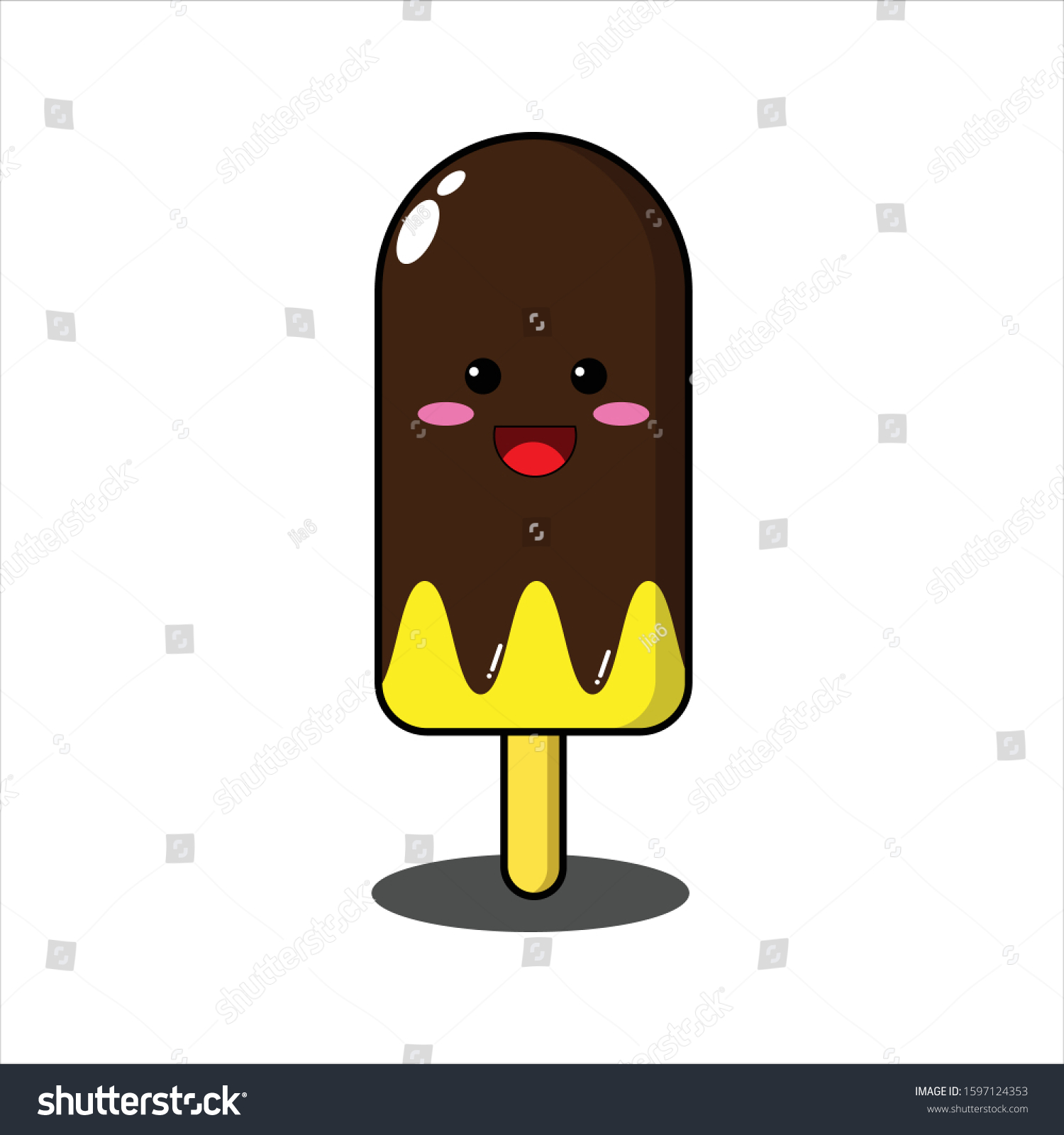 ice cream stick choclate character