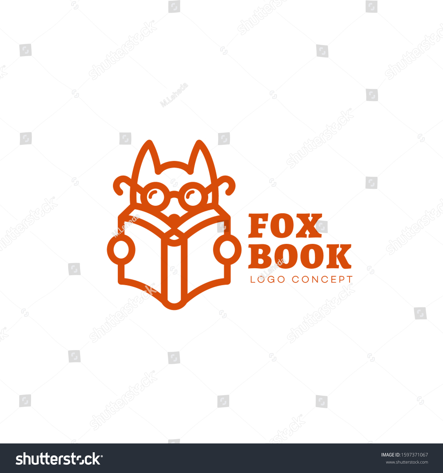 Fox reading book logo design template. Vector illustration._站酷海洛_正版图片 ...