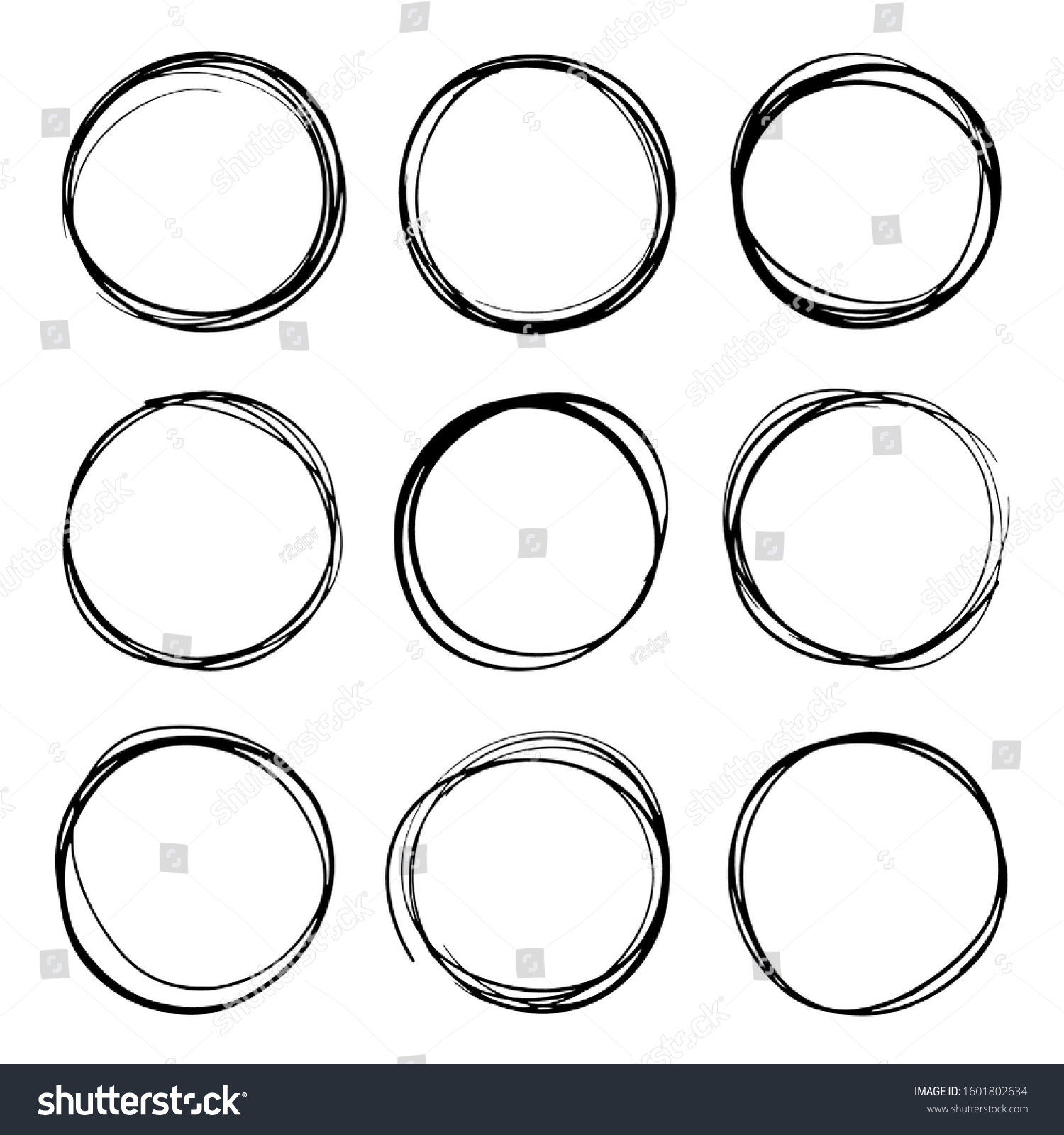 Round frames. Hand drawn doodle. Hand drawn circle frames._站酷海洛_正版图片_视频 ...