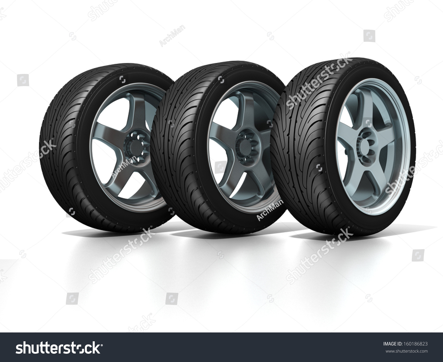 wheelsisolatedonwhite3dillustration