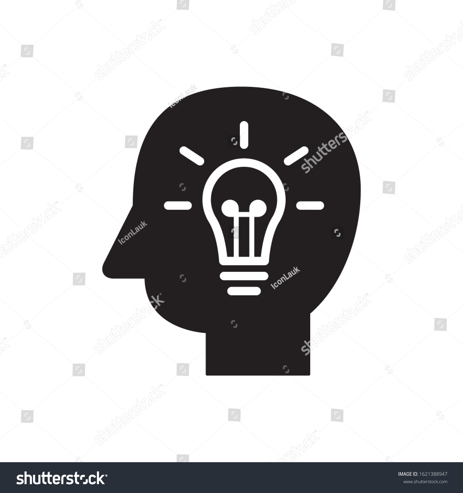 Head bulb icon in trendy flat style design. Vector graphic illustration ...