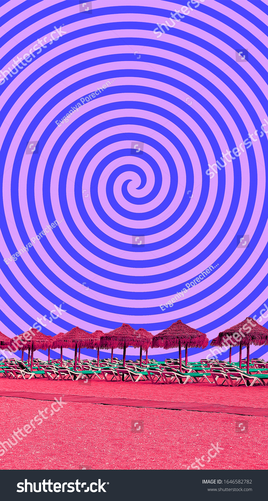 Aesthetic collage wallpaper. Beach geometry mix