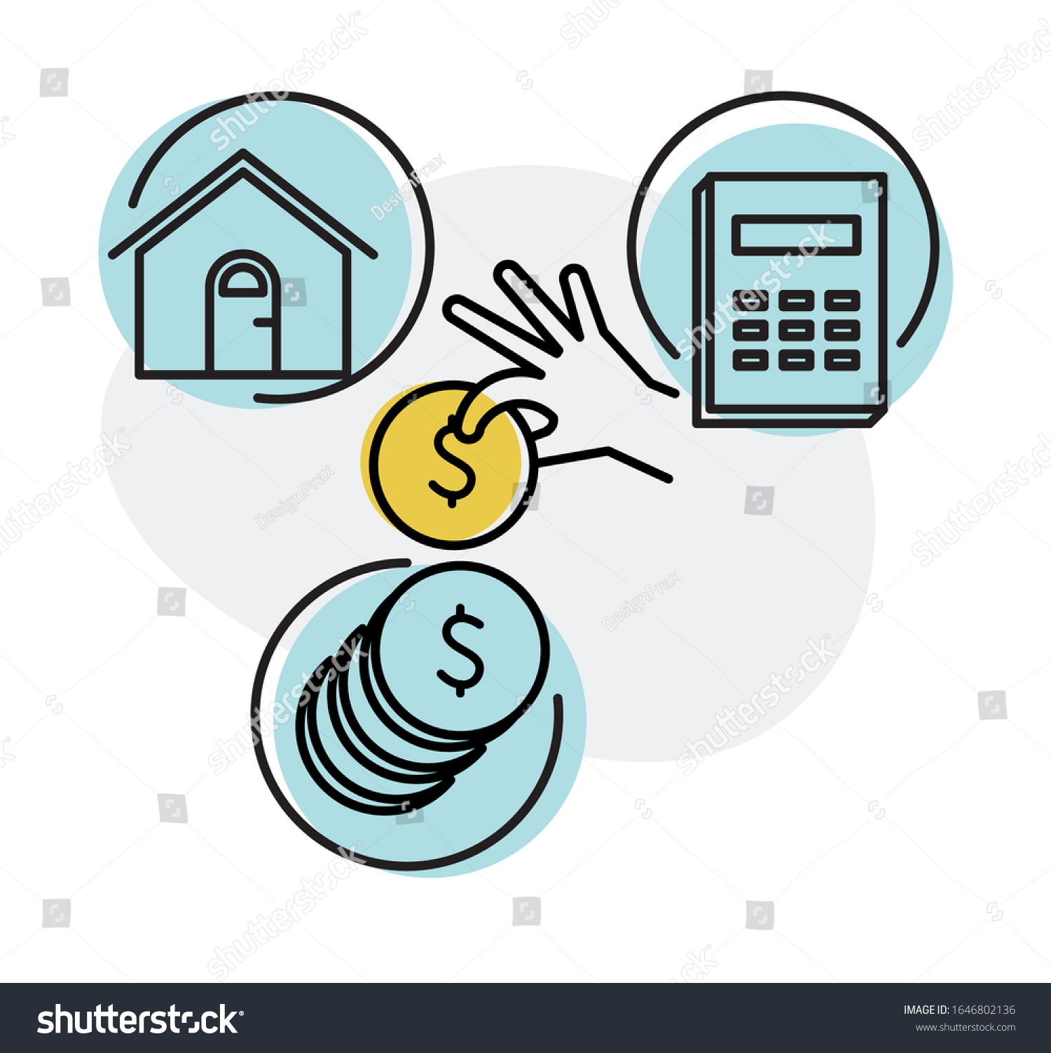 Financial Decisions - Home Loan Planning - Illustration as EPS 10 File