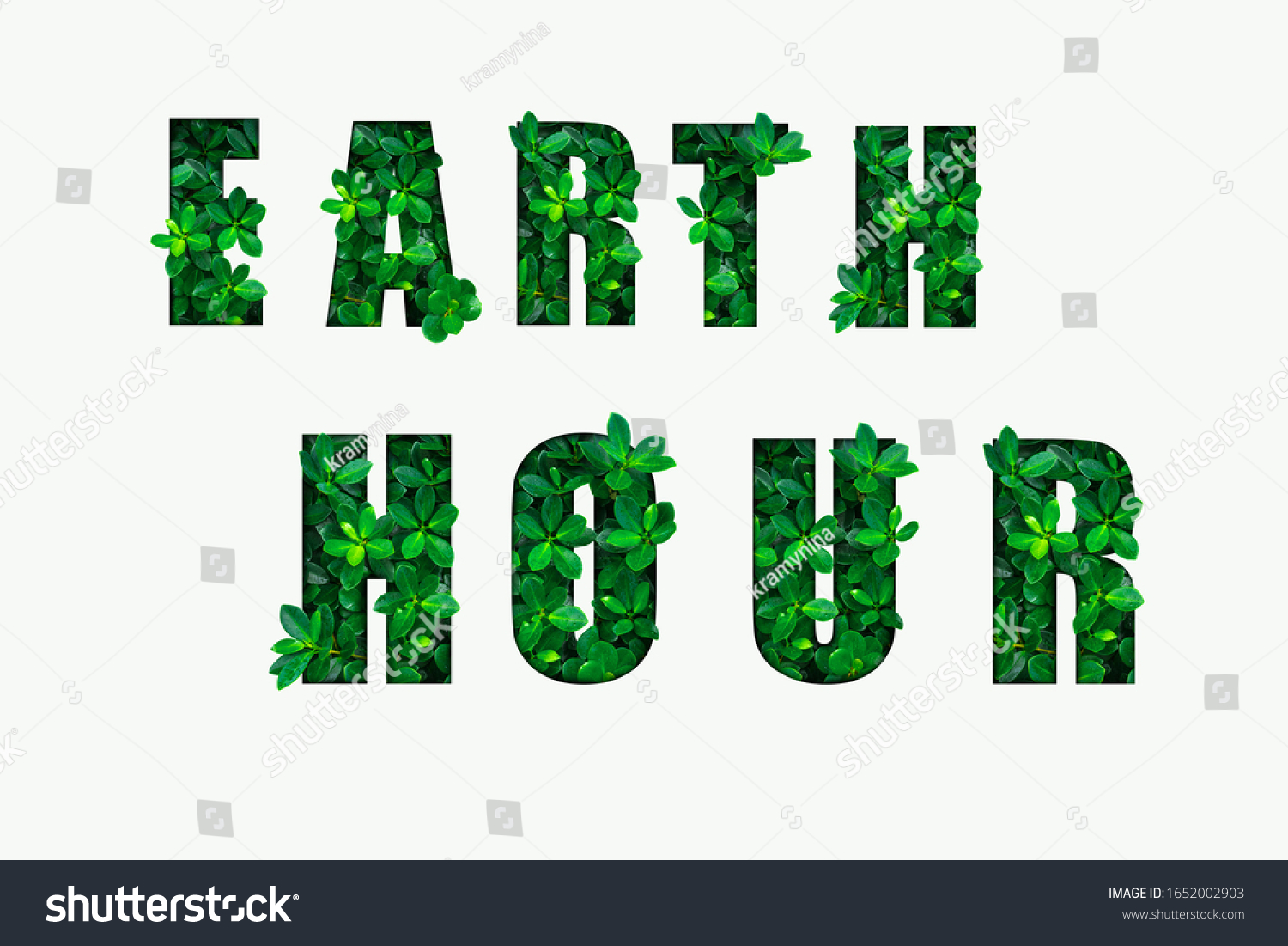 EARTH HOUR text on white background