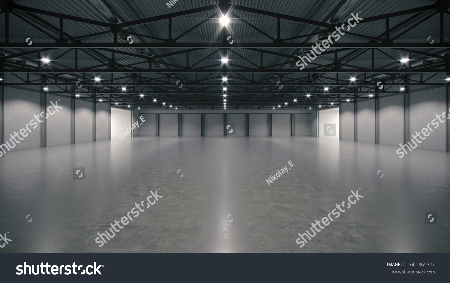 3D render of empty exhibition space. backdrop for exhibitions and events. Tile floor. Marketing mock up.