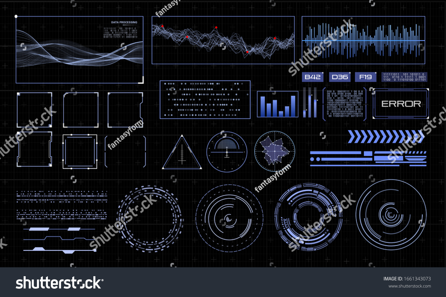 HUD futuristic interface. Hitech display with infographic elements. Dashboard with chart  diagram  line  graphic and data.