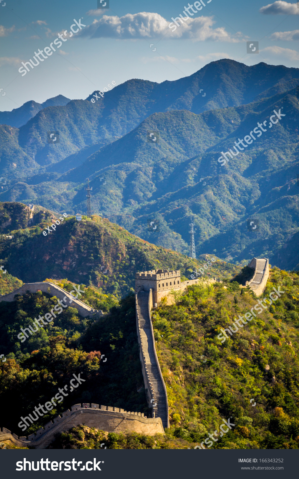 Great wall of China in a misty day 