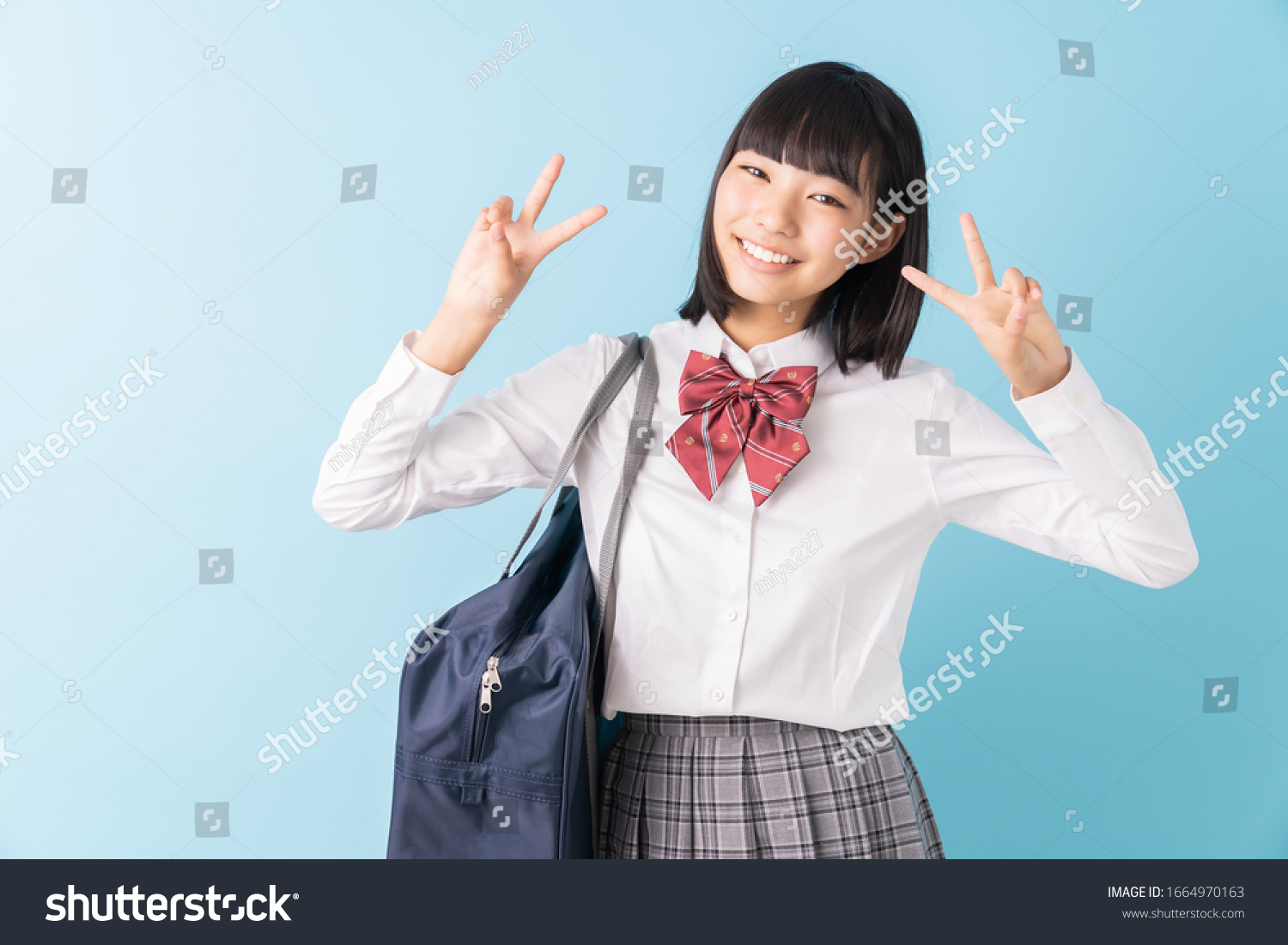 asian girl student   School uniform 