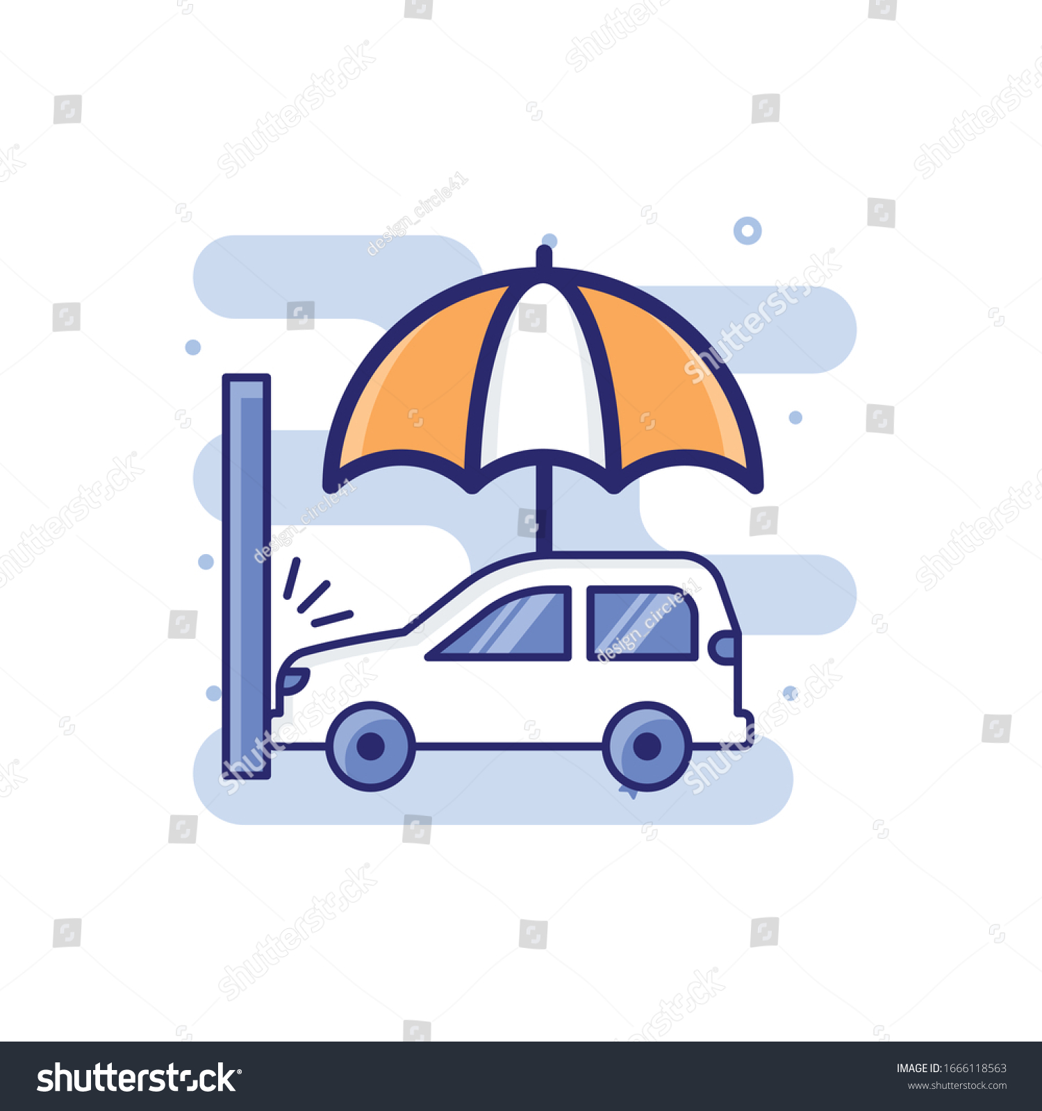 Accident Vector illustration. insurance icon isolated on white background.