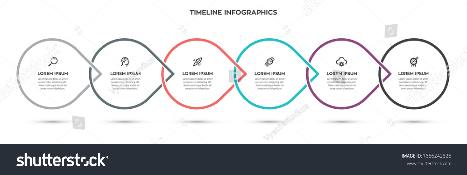 Vector Infographic design template with 6 options or steps. Can be used ...
