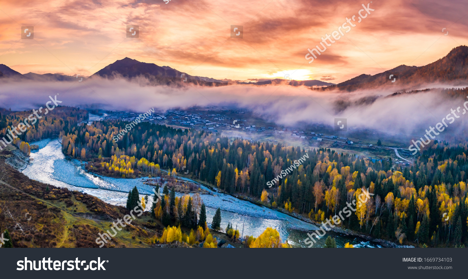 Scenery of Hemu Village  Xinjiang  China