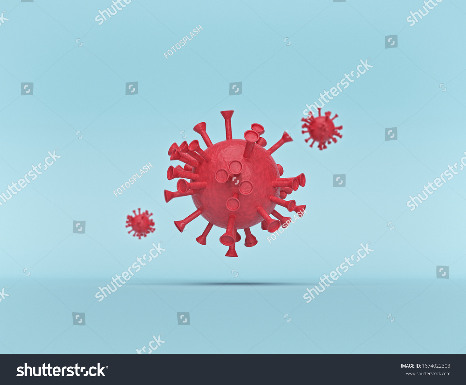 An 3d illustration of the corona virus disease cells icon. 3d rendering