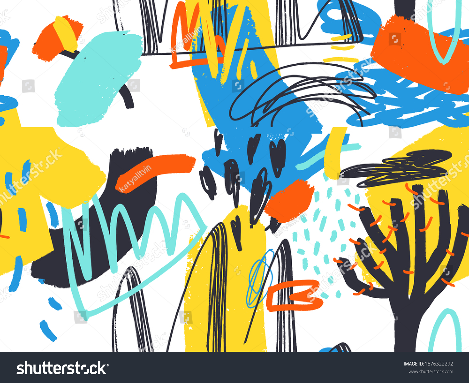 Seamless abstract background pattern in bright summer positive colors ...