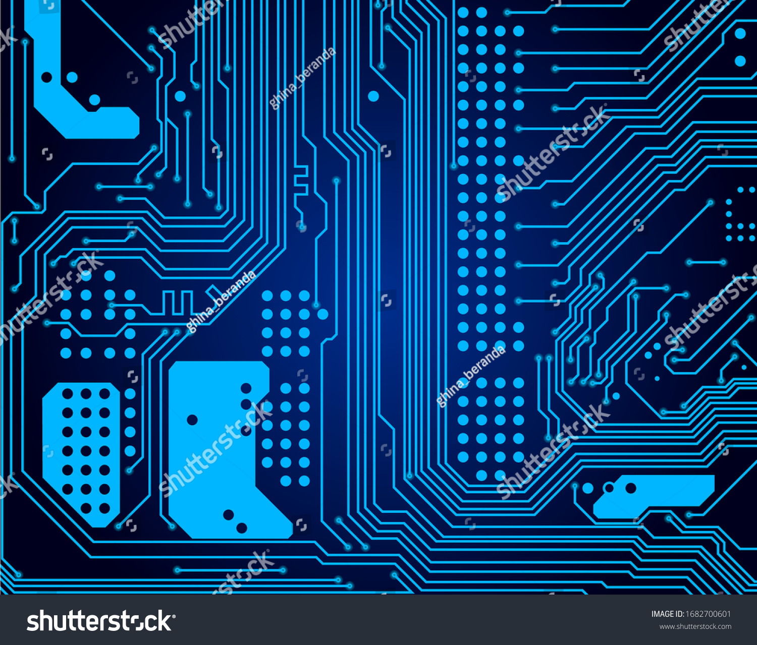 Vector Abstract futuristic circuit board  Illustration high computer technology dark blue color background. Hi-tech digital technology concept