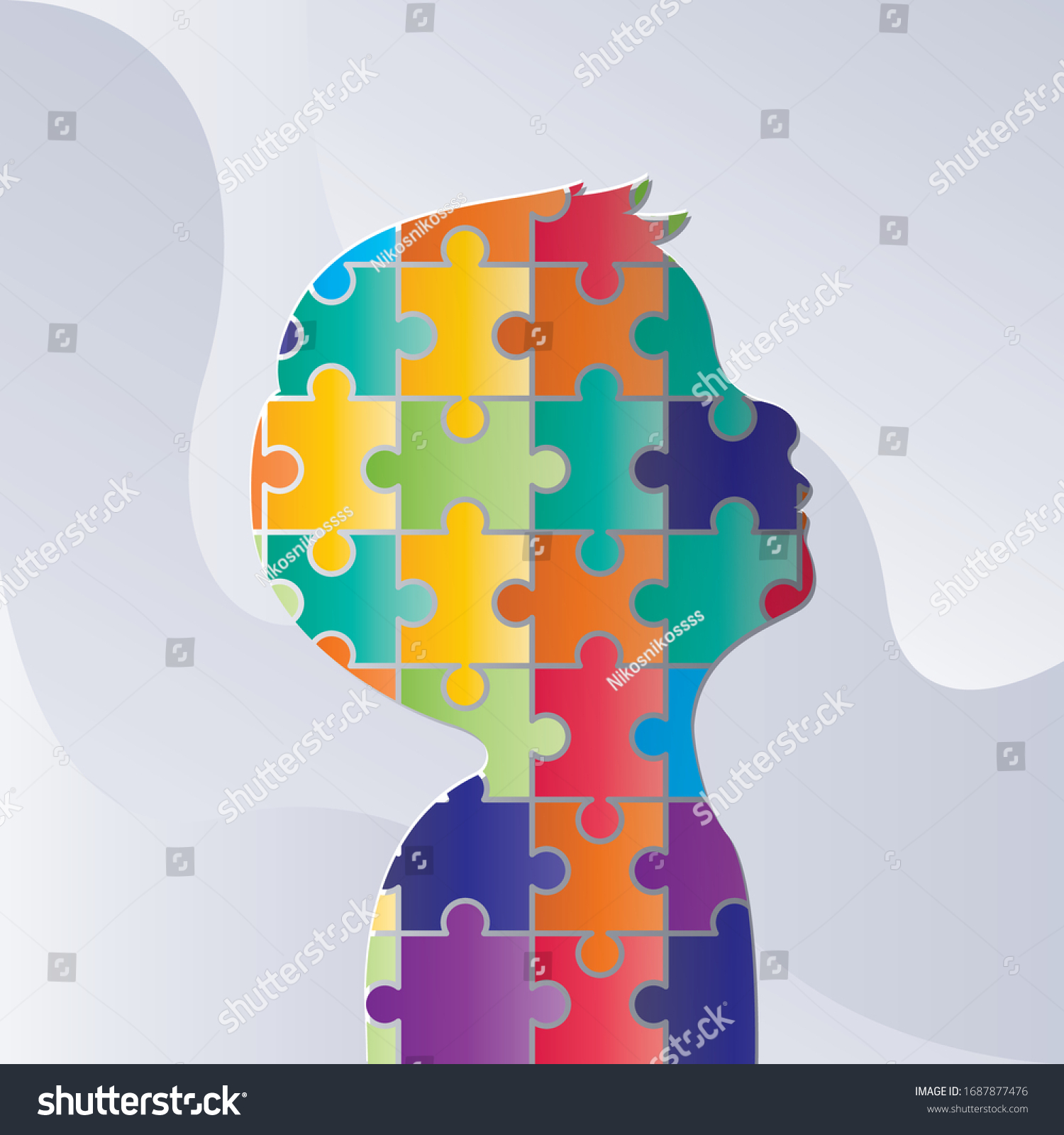 World autism awareness day. colorful puzzles vector background. Symbol of autism. Medical flat illustration. Health care  banner or poster of World autism awareness day.