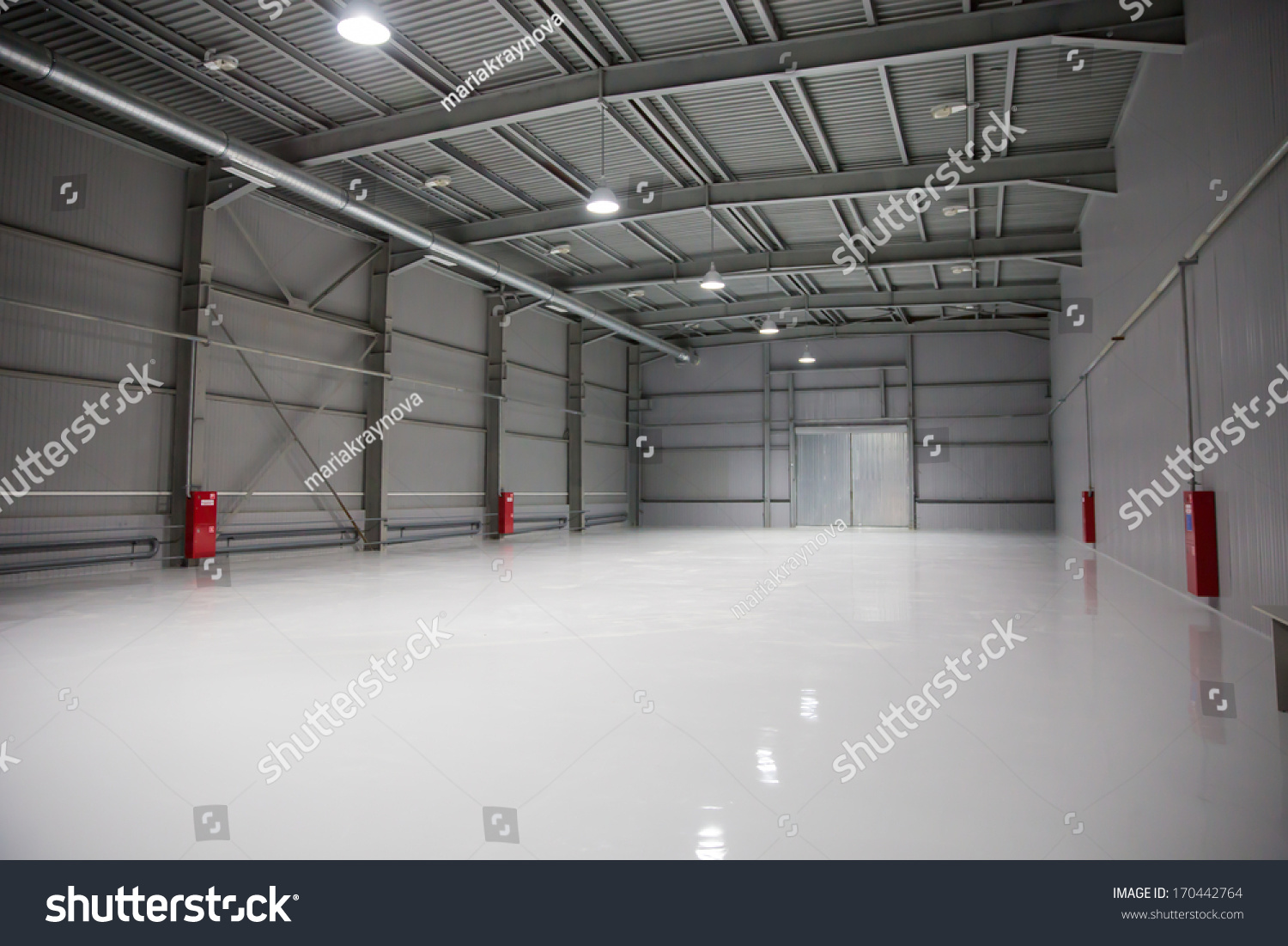 Empty room of modern storehouse  background for industry warehouse