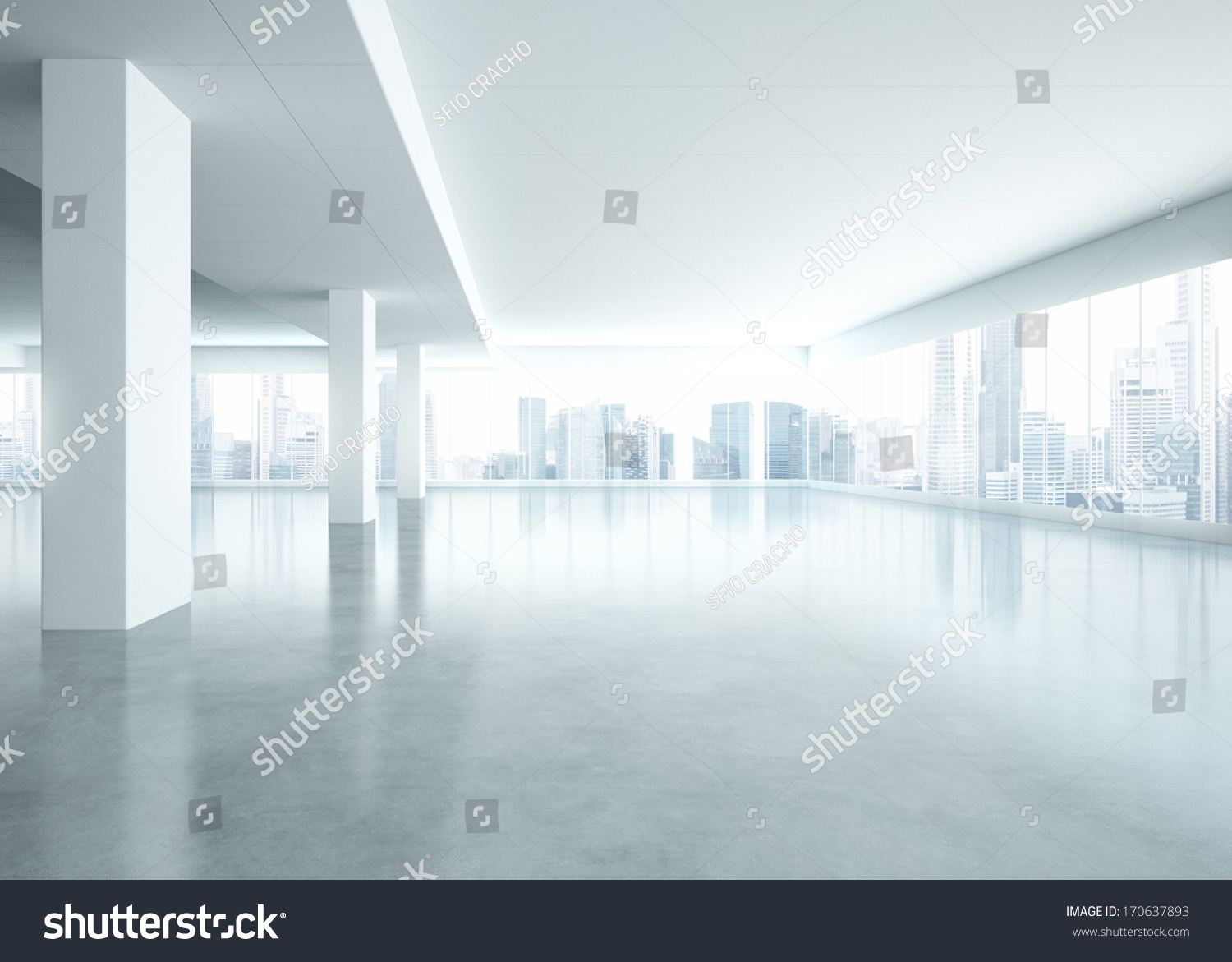 Bright empty office interior