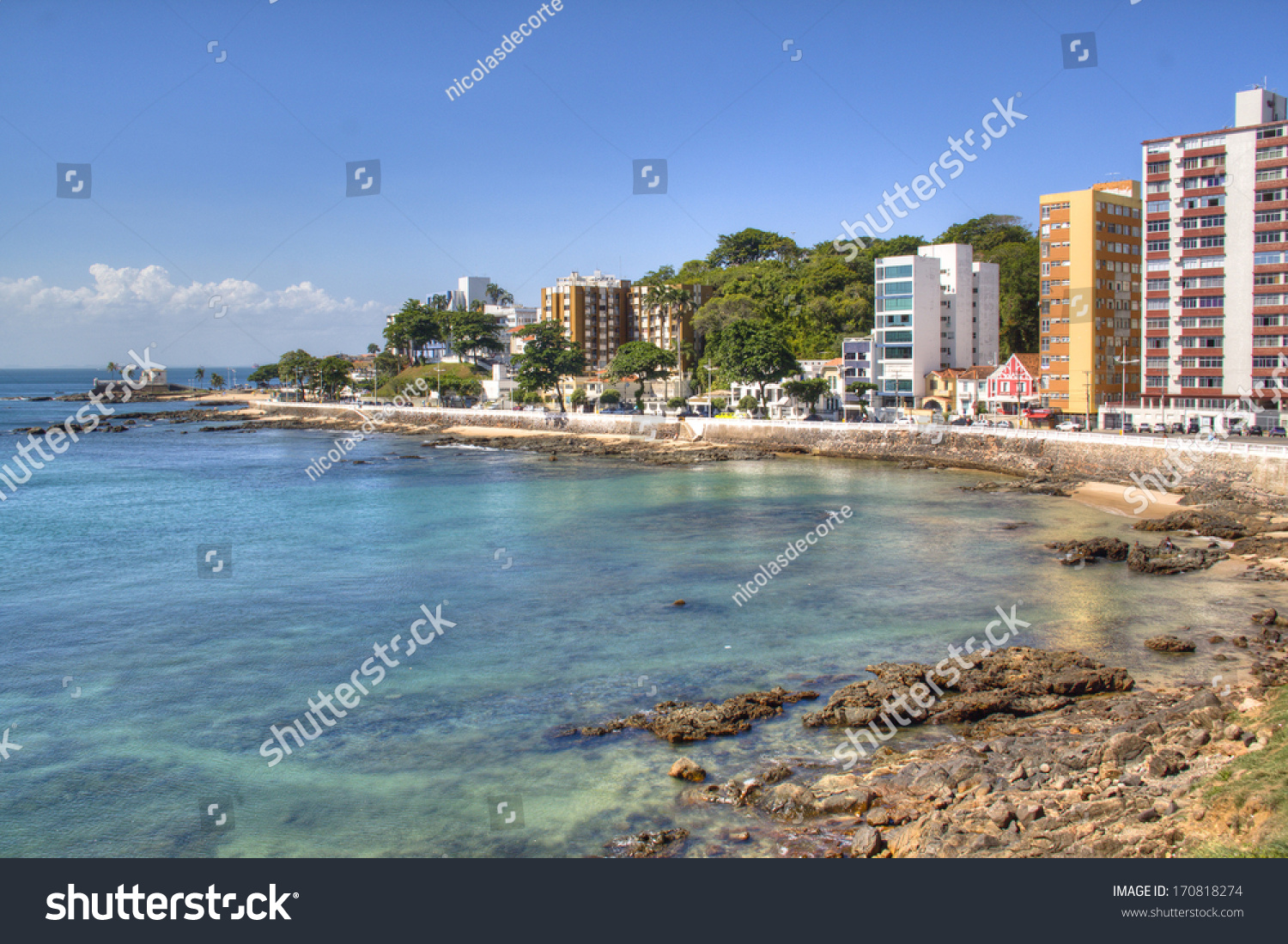 The coast line of Salvador  Brazil 