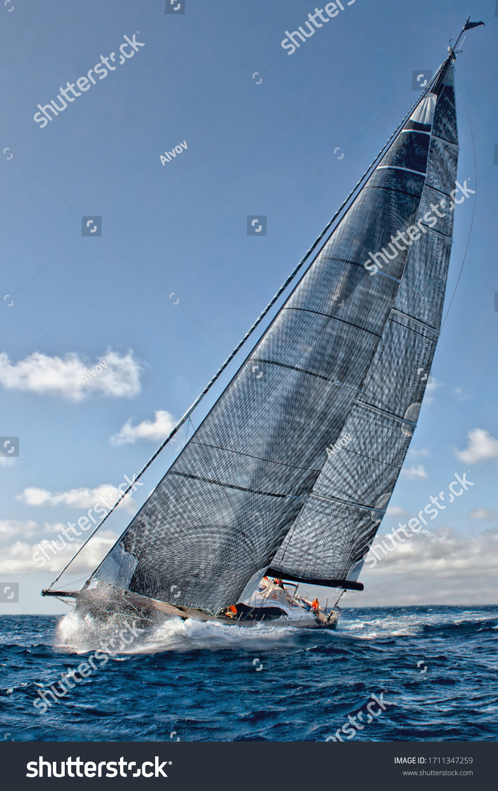 Sailing yachts race. Yachting sport