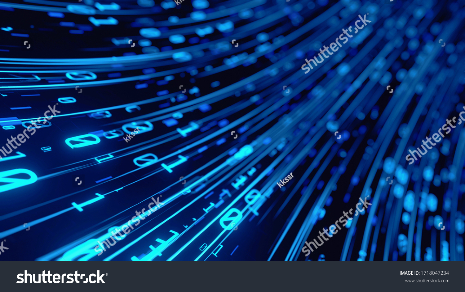 3D Rendering of abstract fast moving binary computer data. High speed motion blur. Concept of leading in business Hi tech products business plan goals and achievement advanced technology evolution