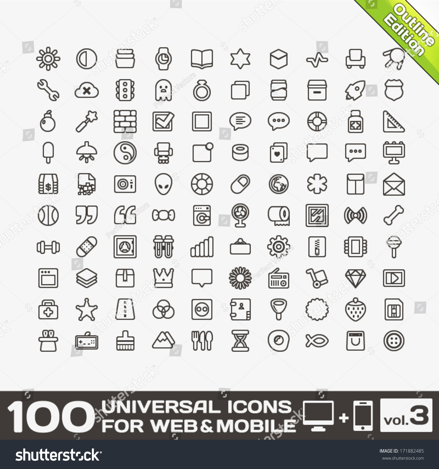 100 Universal Icons For Web and Mobile volume 3_站酷海洛_正版图片_视频_字体_音乐素材交易 ...