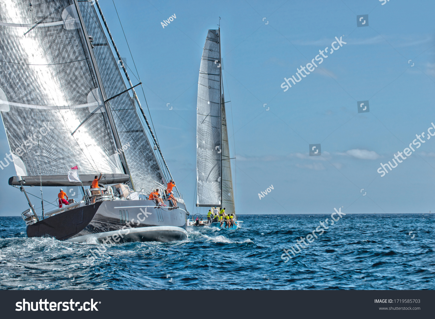 Sailing yacht race. Yachting sport