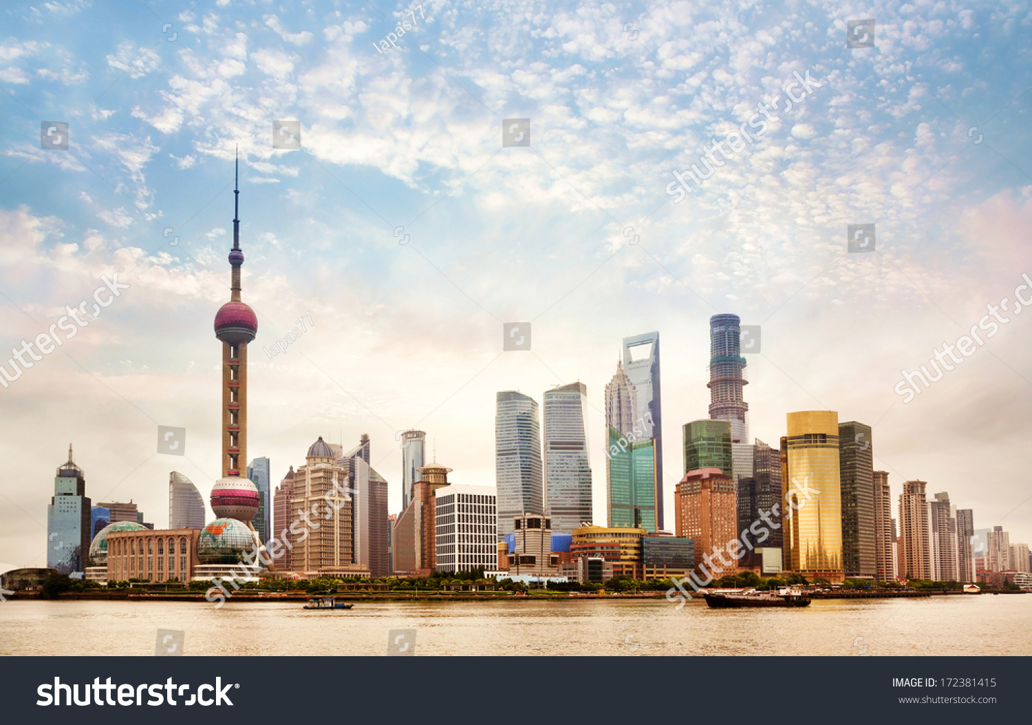 The beautiful view of the Bund in Shanghai  China