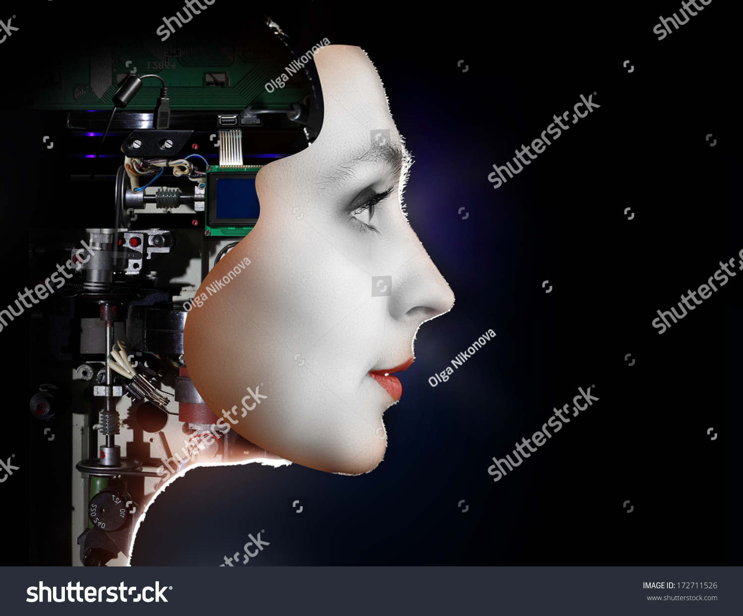 Futuristic female android 