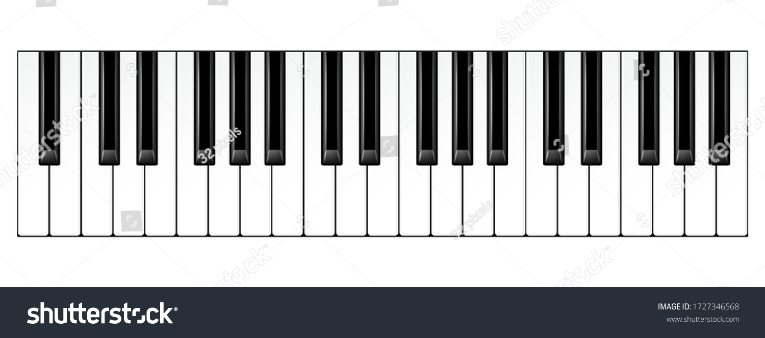 Realistic piano keys. Musical instrument keyboard. Vector illustration ...