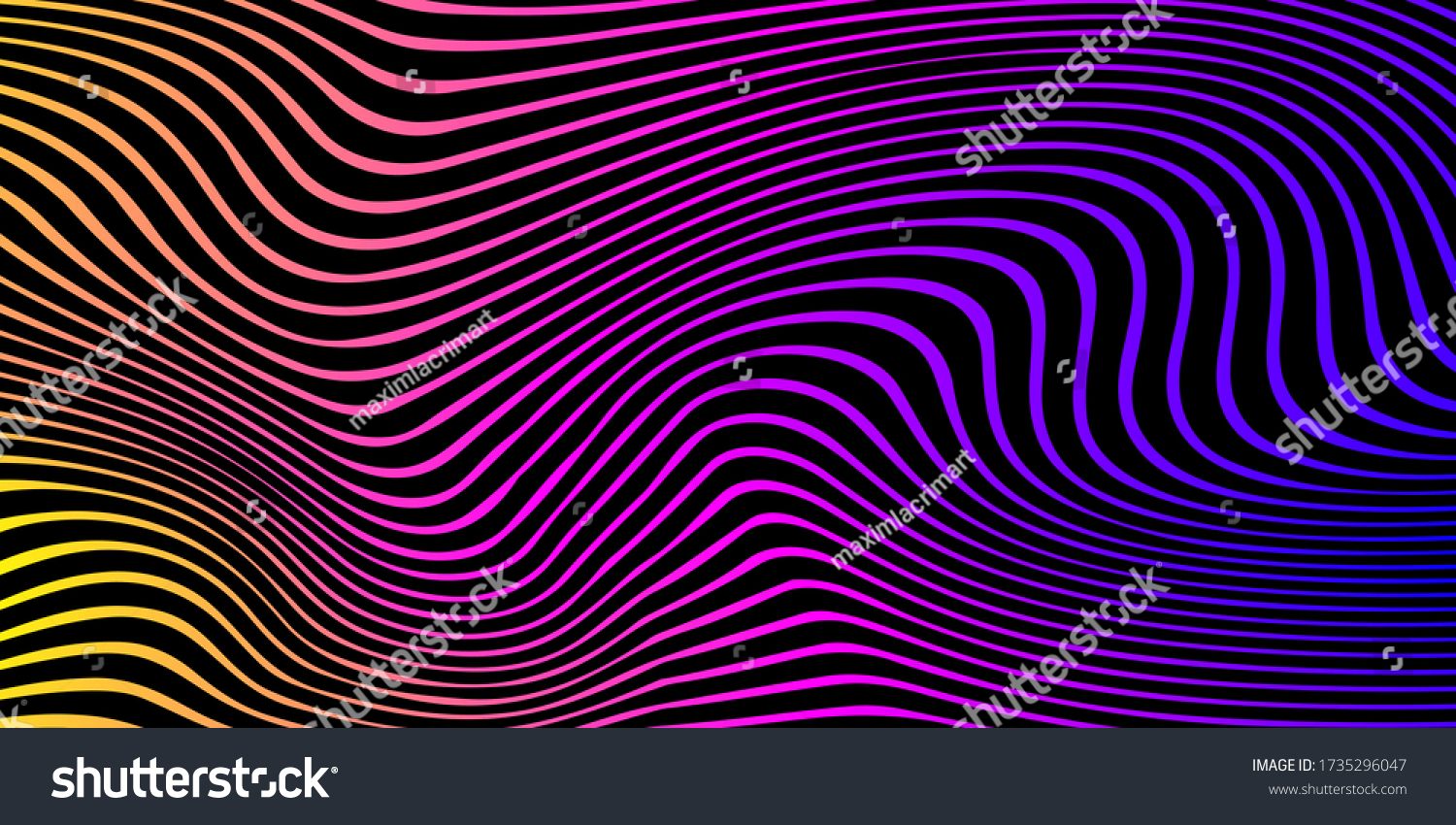 Abstract multicolored curved lines background. Distortion effect vector illustration.
