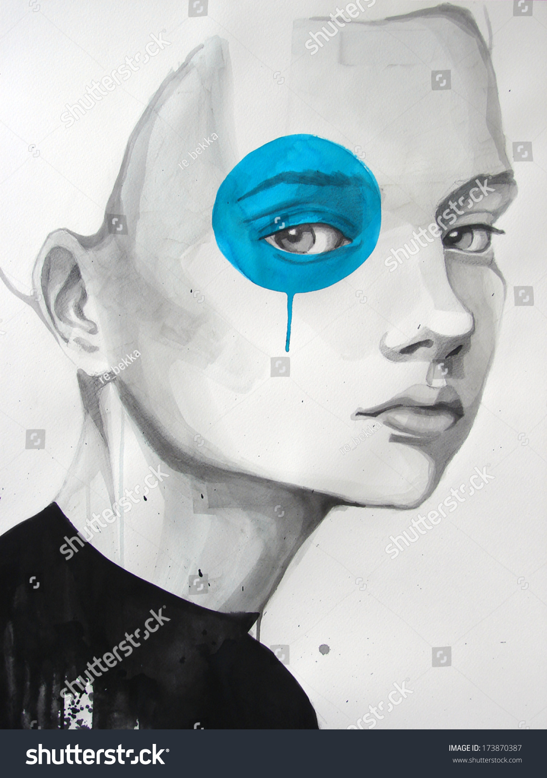 watercolor illustration of beautiful girl | handmade | self made | painting 