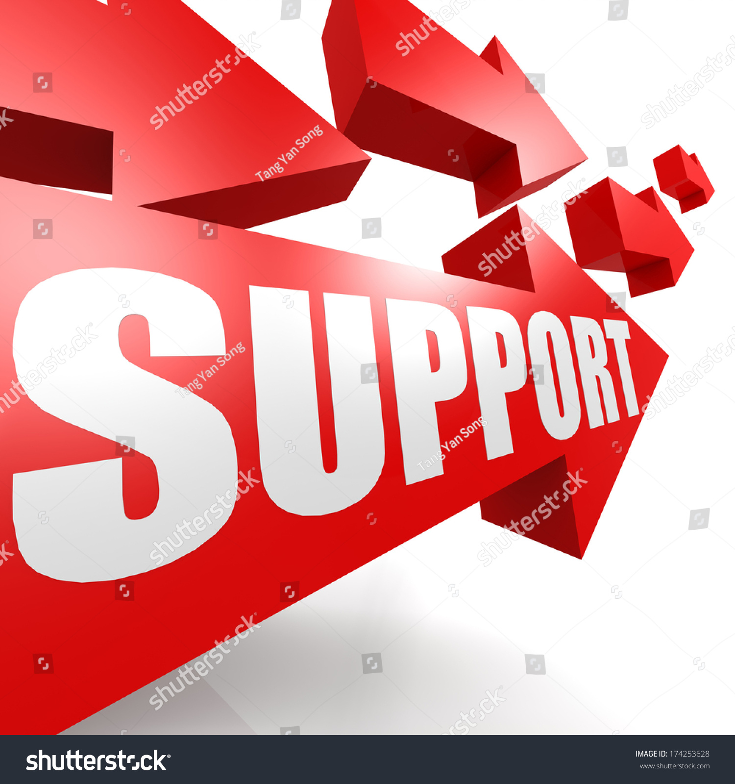 Support arrow in red