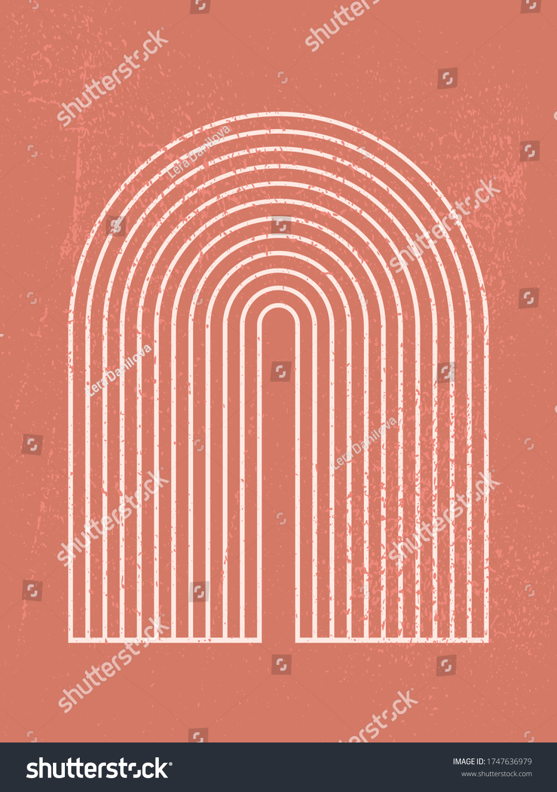 Abstract contemporary aesthetic background with geometric shape rainbow ...