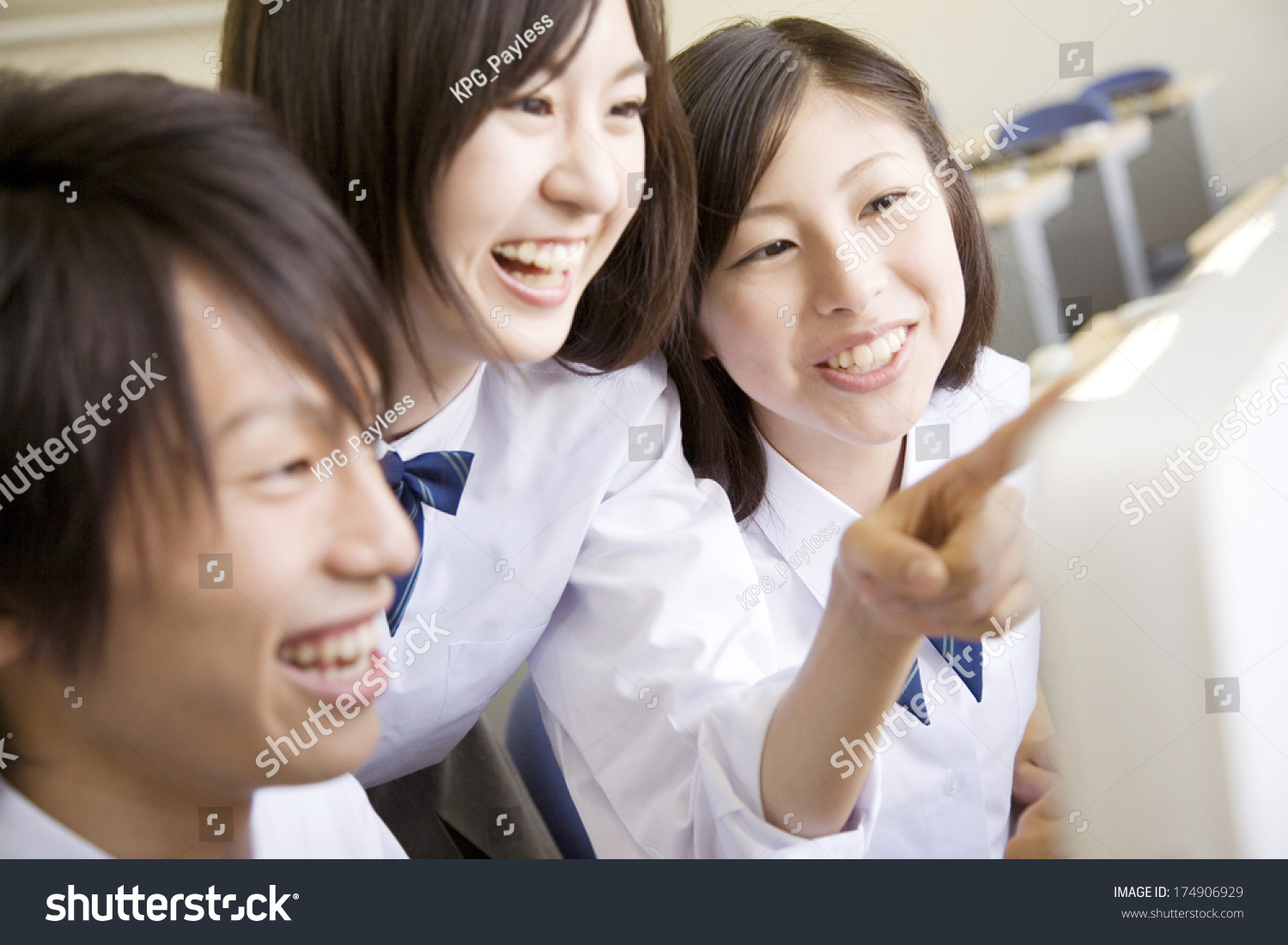 Japanese students collaborating