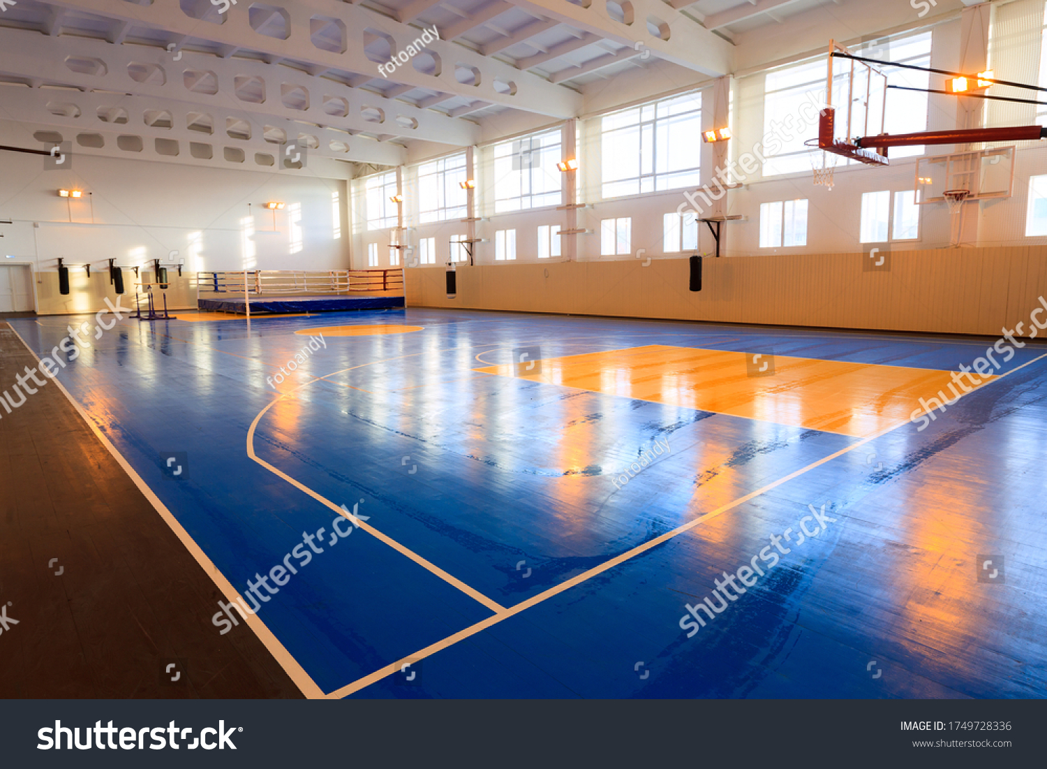 Sports hall for playing sports and boxing.