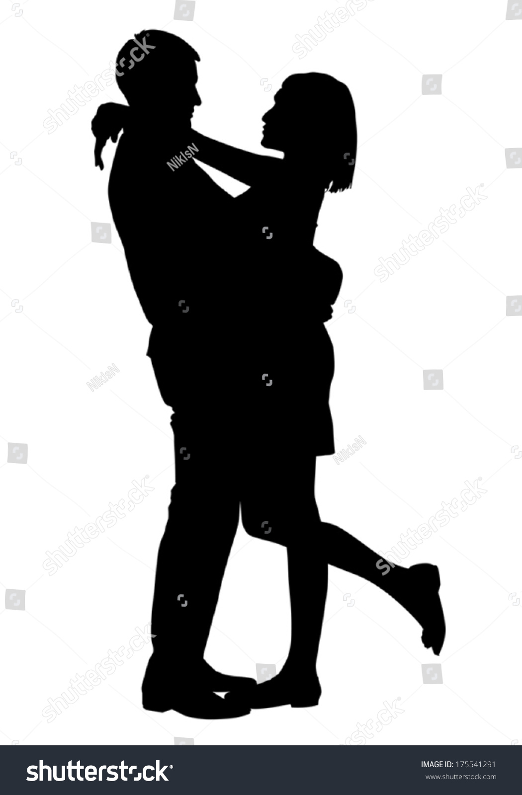 young man and girl standing and embracing