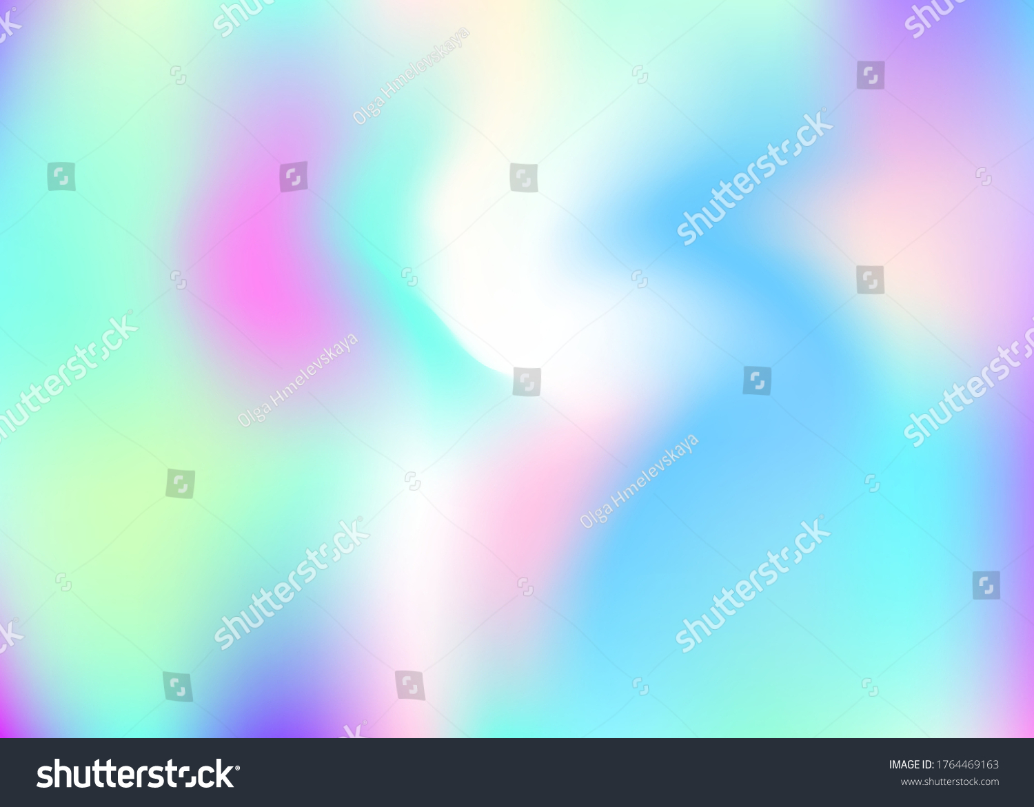 Holographic abstract background. Spectrum holographic backdrop with gradient mesh. 90s  80s retro style. Iridescent graphic template for brochure  banner  wallpaper  mobile screen.