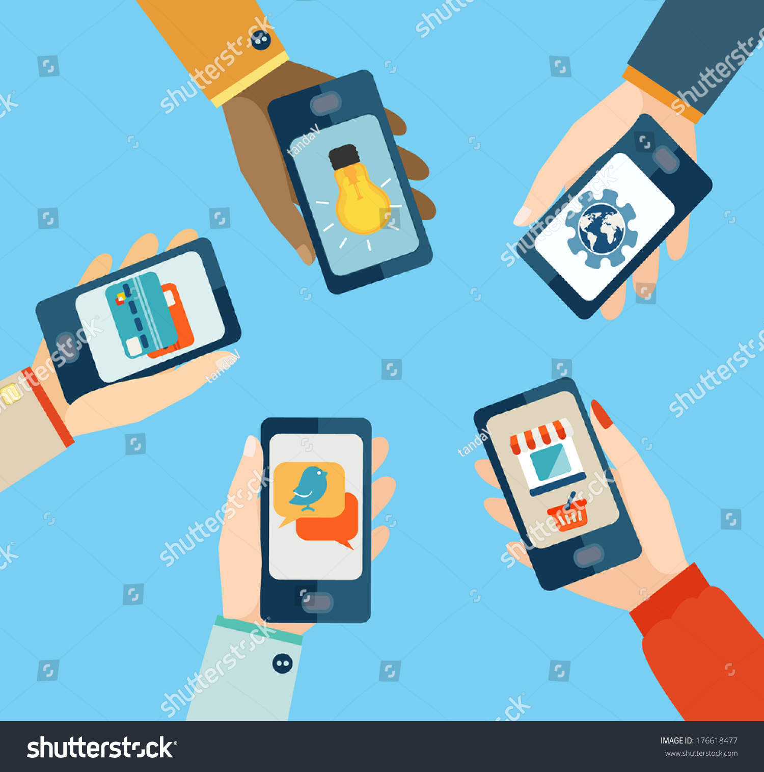 Concept for mobile apps  Flat design vector illustration.