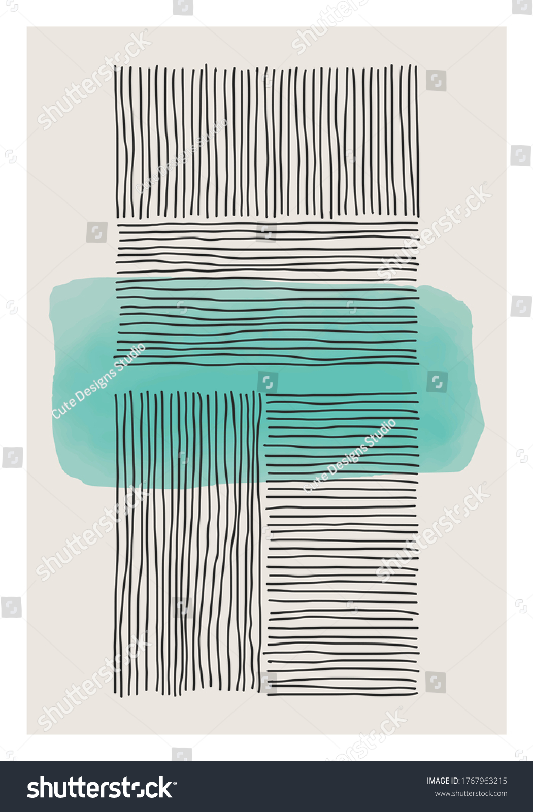 Trendy abstract creative minimalist artistic hand painted composition ideal for wall decoration  as postcard or brochure design  vector illustration