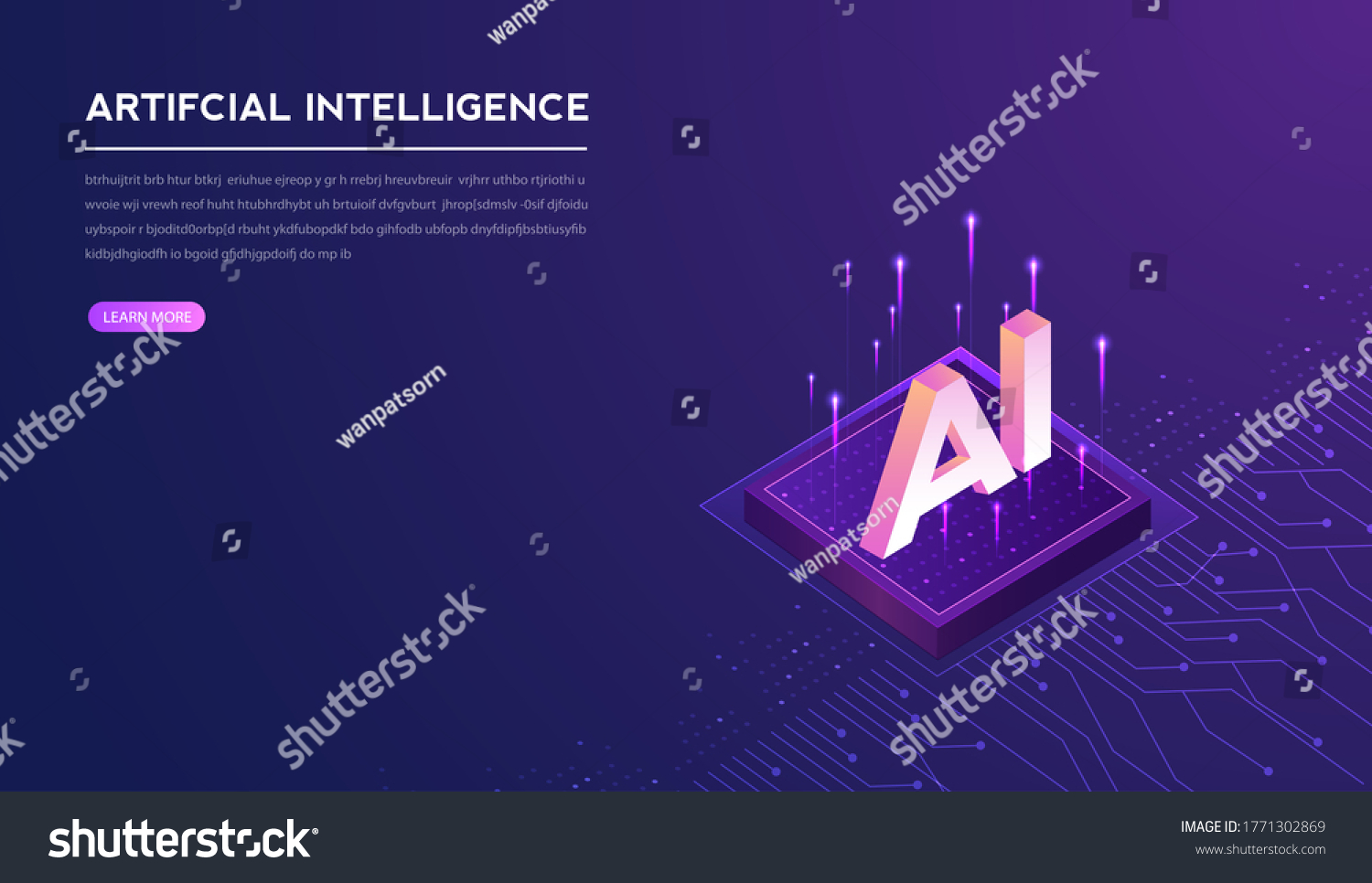 Artificial intelligence  machine learning  ai  data deep learning for future technology artwork  mining  isometric  neural network  machine programming and Responsive web banner. vector Illustration. 