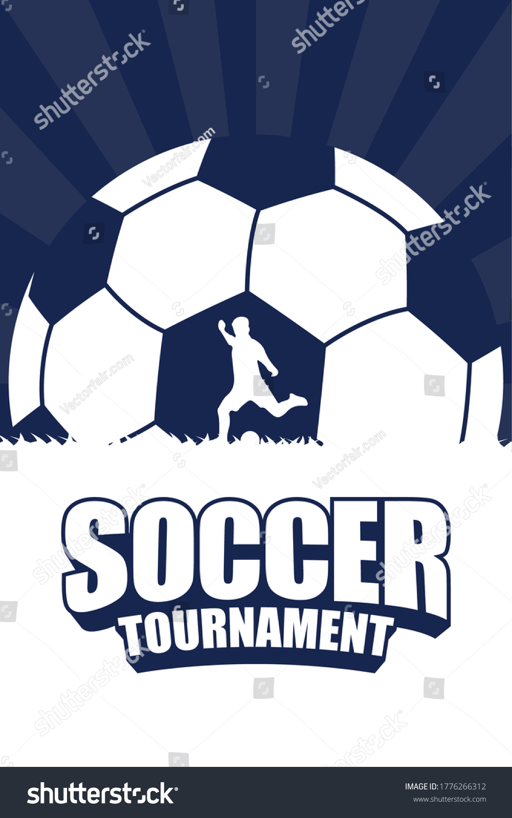 football soccer sport poster with balloon vector illustration design