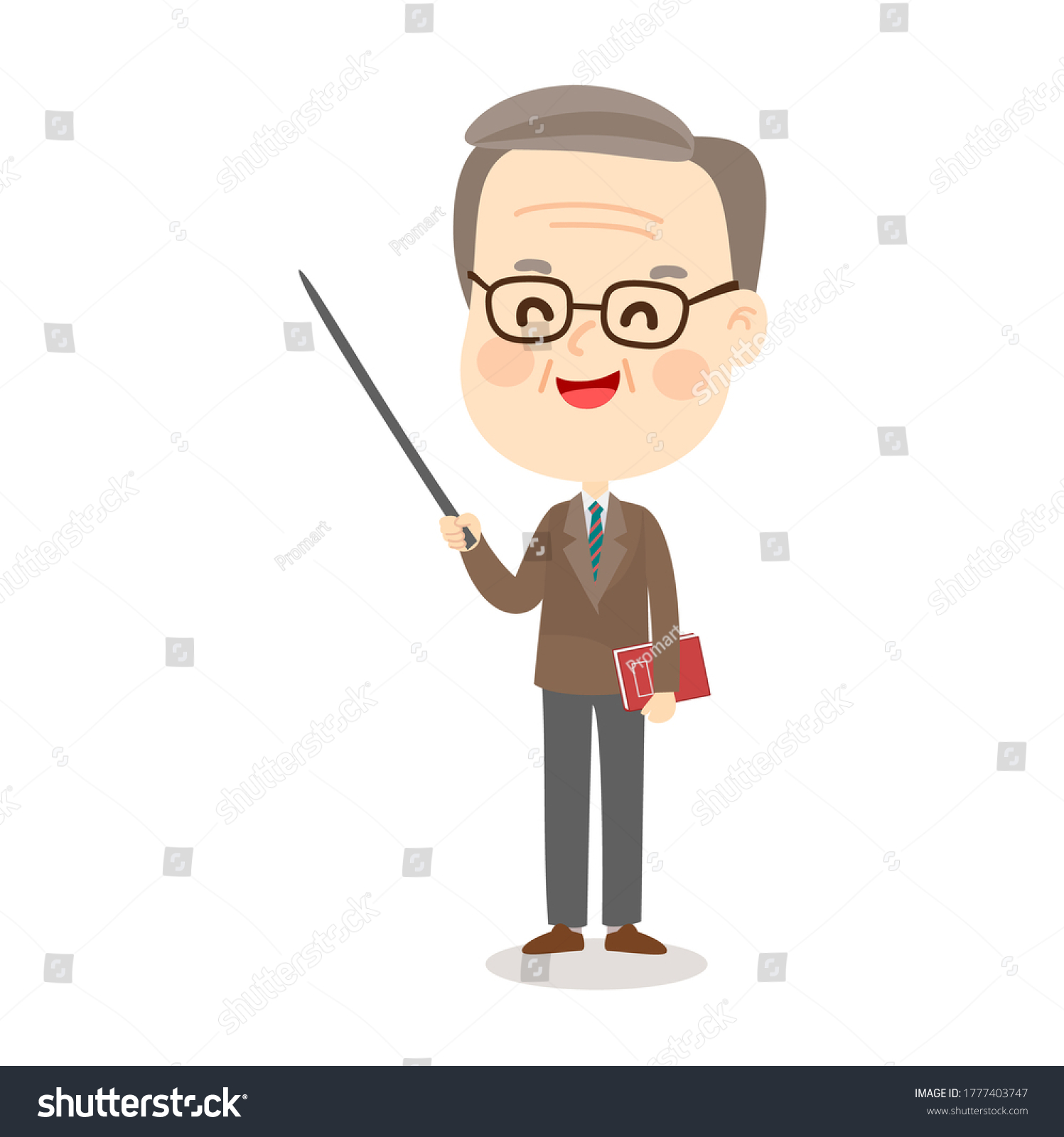 Cartoon Old Teacher character vector