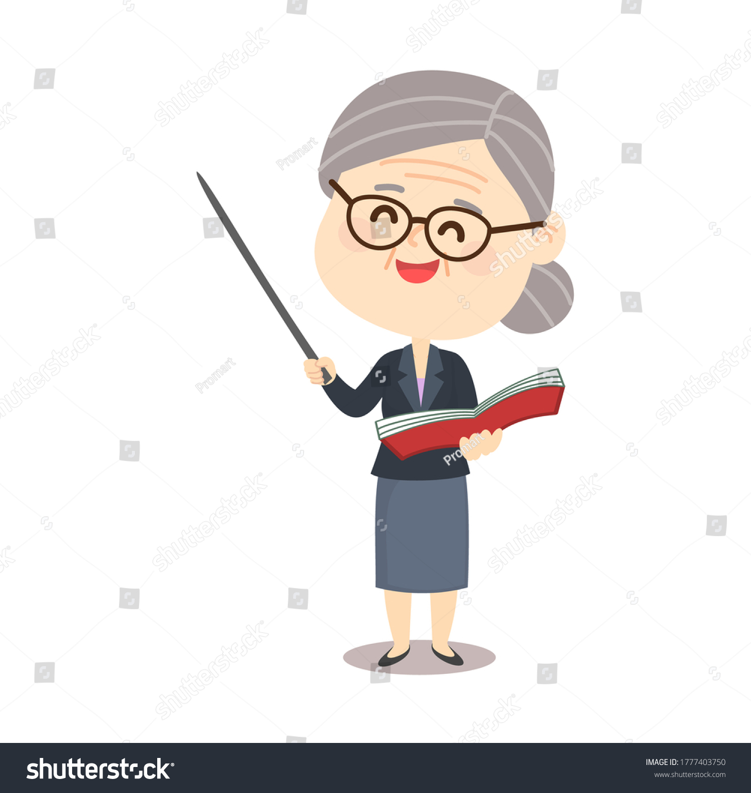 Cartoon Old Teacher character vector