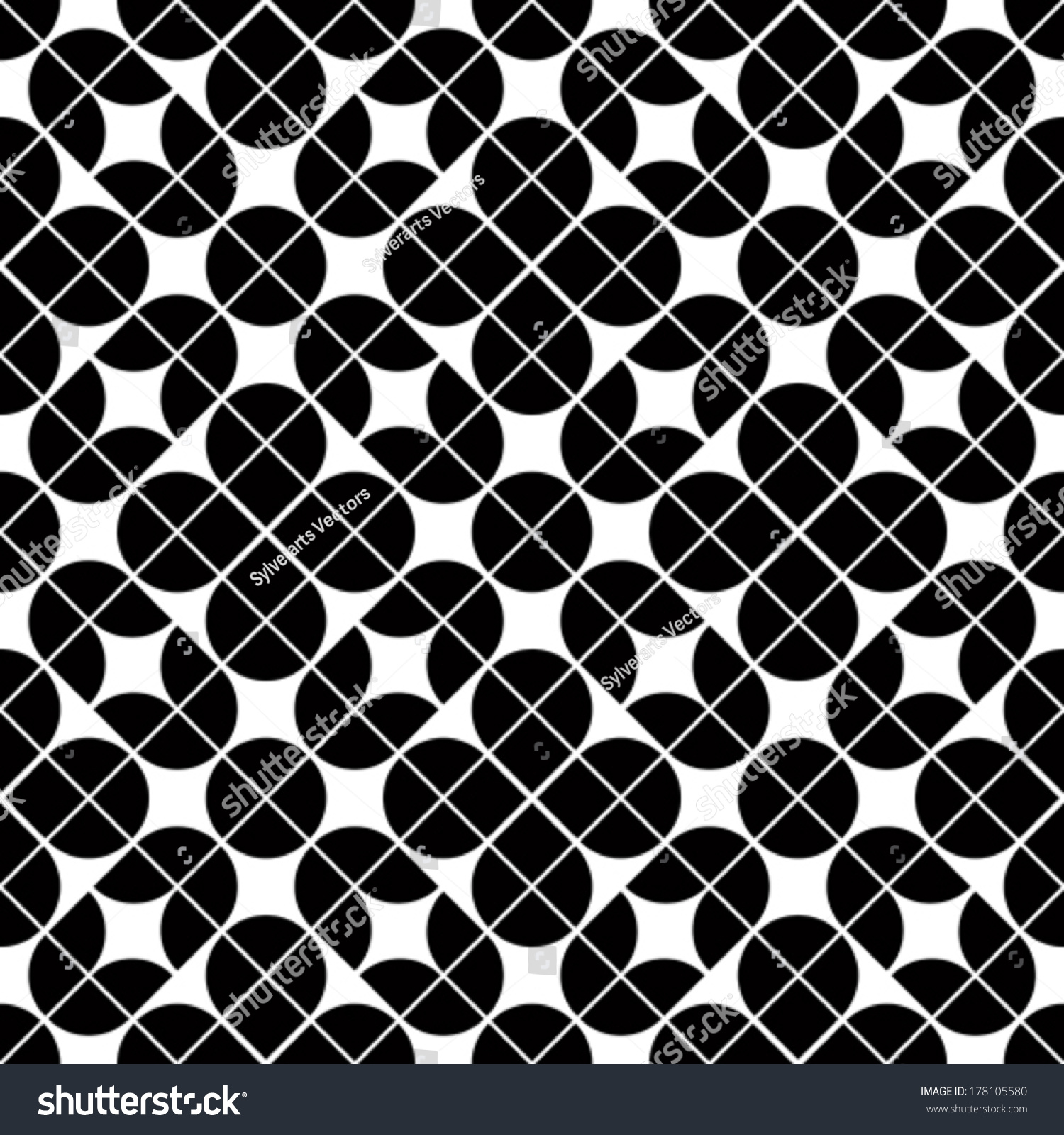 Black and white geometric abstract seamless pattern vector contrast ...