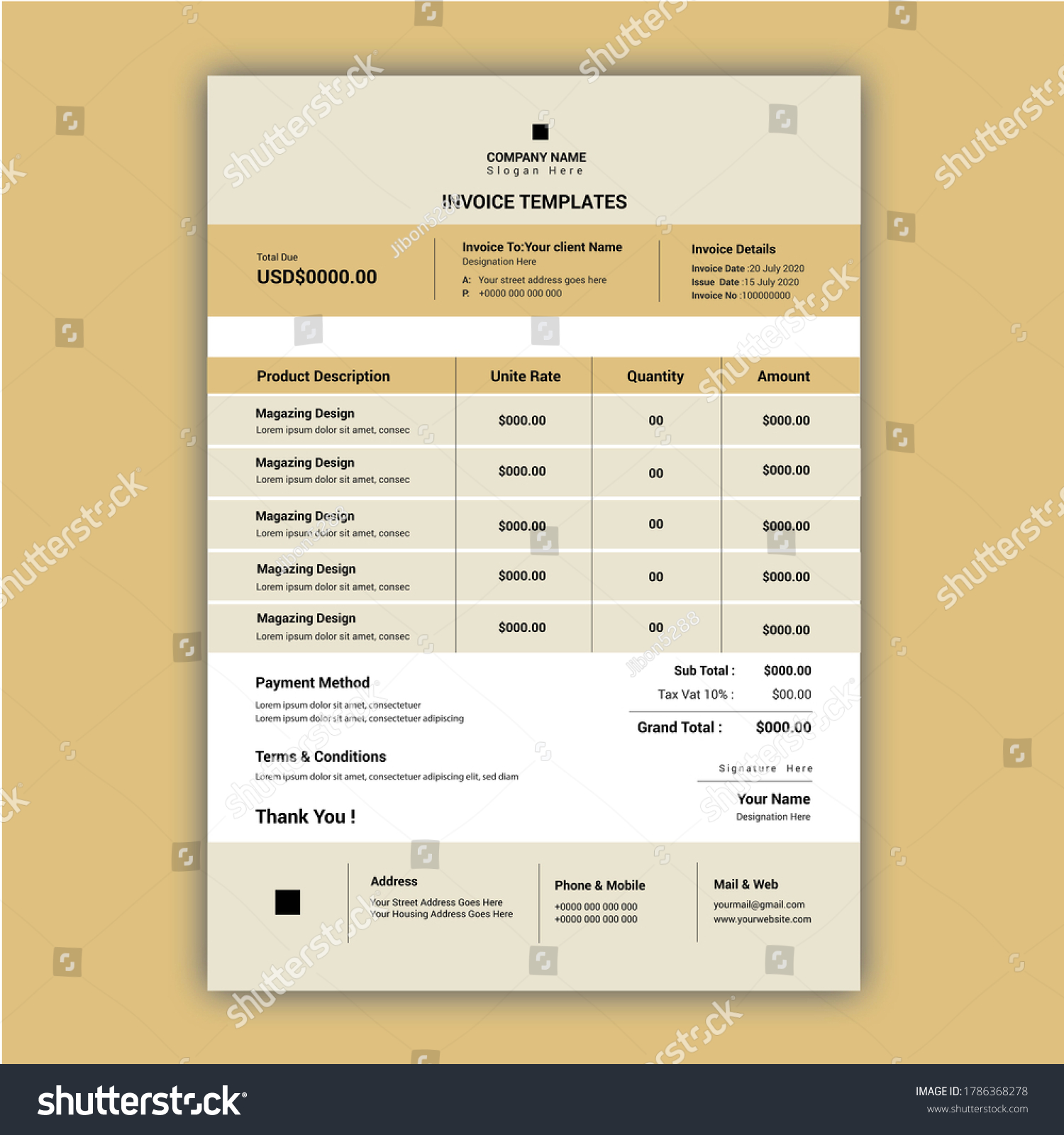 Creative and modern invoice templates_站酷海洛_正版图片_视频_字体_音乐素材交易平台_站酷旗下品牌