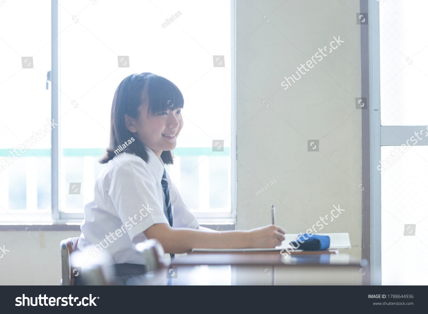 Junior high school class scene